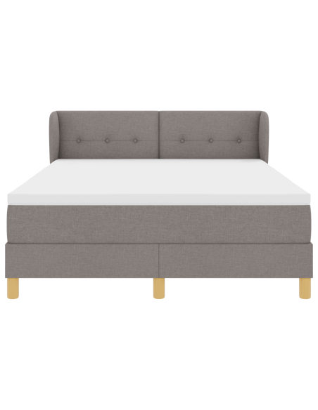 Letto a Molle con Materasso in Tortora, 140x200 cm, Tessuto