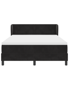 Letto a molle con materasso Nero 140 x 190 cm Velluto 2