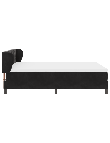 Letto a molle con materasso Nero 140 x 190 cm Velluto