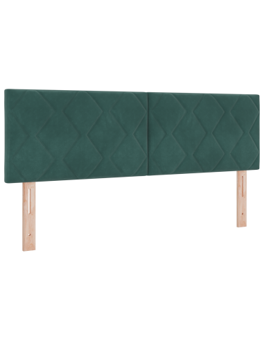 Letto a molle con materasso Verde scuro 140 x 190 cm Velluto