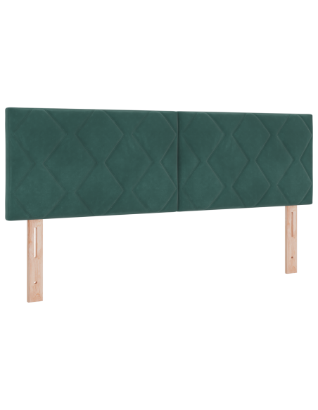 Letto a molle con testiera Verde scuro 140 x 190 cm Velluto
