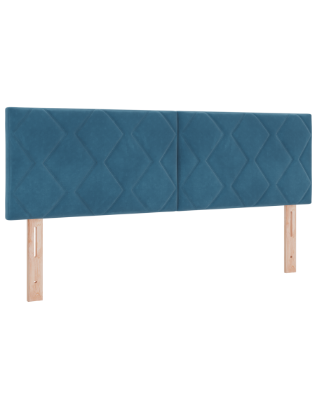 Letto Box Spring con Materasso Blu Scuro 140x190 cm Velluto
