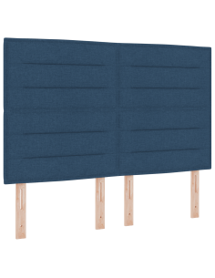 Letto a molle con materasso Blu 140 x 190 cm Tessuto 2