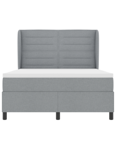 Letto a molle con materasso Grigio chiaro 140 x 200 cm Tessuto 2