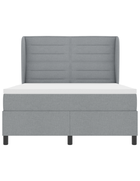 Letto Contenitore con Materasso Grigio Chiaro 140x200 cm Tessuto