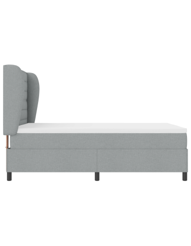 Letto a molle con materasso Grigio chiaro 140 x 200 cm Tessuto