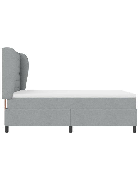 Letto Contenitore con Materasso Grigio Chiaro 140x200 cm Tessuto