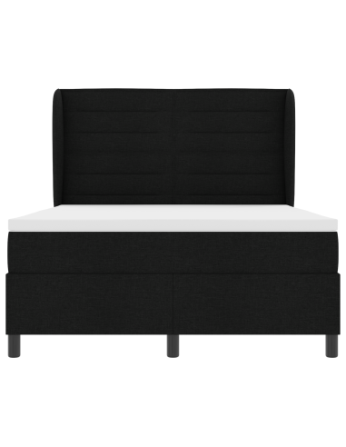 Letto a molle con materasso Nero 140 x 200 cm Tessuto