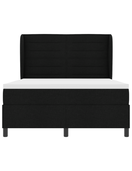 Letto a molle con materasso Nero 140 x 200 cm Tessuto