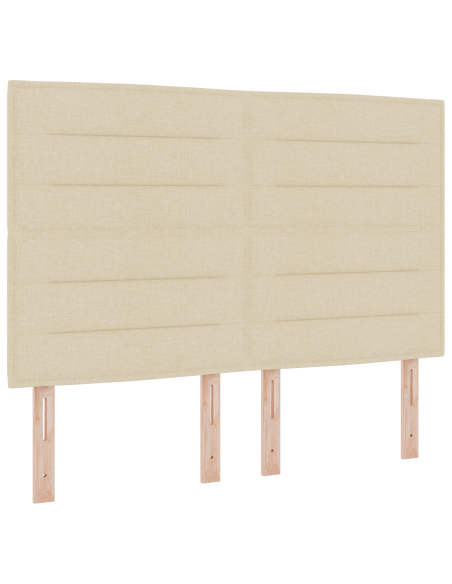 letto a molle con materasso crema 140x200 cm in tessuto