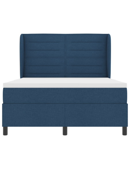Letto a Rete con Materasso Blu 140x200 cm Tessuto