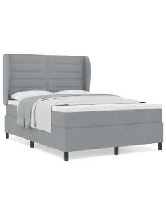 Letto a molle con materasso Grigio chiaro 160 x 200 cm Tessuto 2