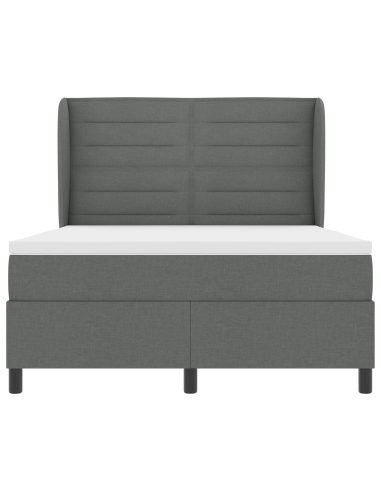 Letto a molle con materasso Grigio scuro 160 x 200 cm Tessuto