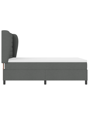 Letto a molle con materasso Grigio scuro 160 x 200 cm Tessuto