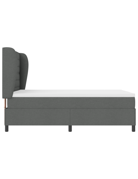 Letto con Contenitore  con Materasso Grigio Scuro 160x200 cm Tessuto