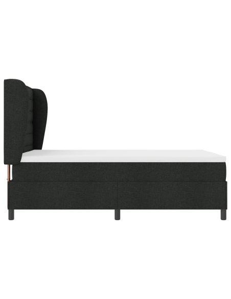 Letto a Box Spring con Materasso Nero 160x200 cm Tessuto