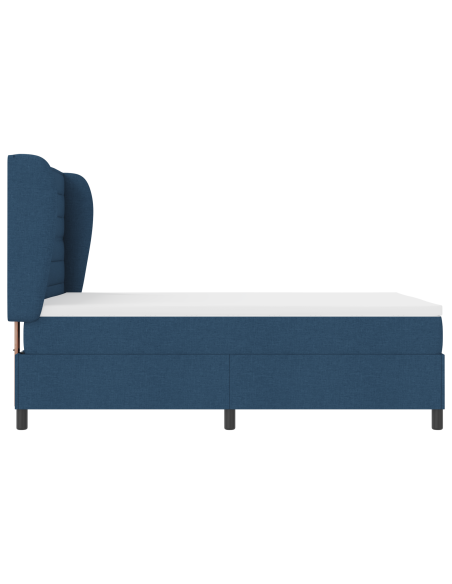 Letto Box Spring con Materasso Blu 160x200 cm Tessuto