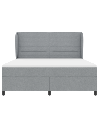 Letto a molle con materasso Grigio chiaro 180 x 200 cm Tessuto