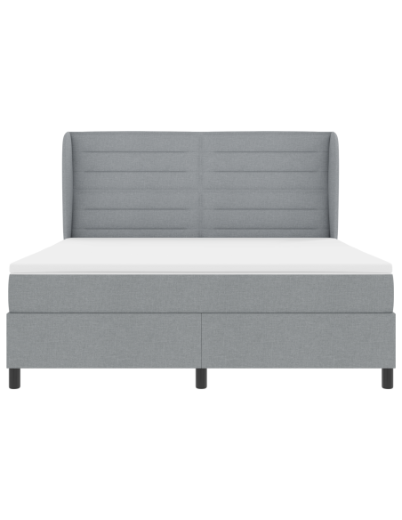 Letto a molle con materasso Grigio chiaro 180 x 200 cm Tessuto