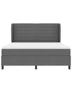Letto a molle con materasso Grigio scuro 180 x 200 cm Tessuto 2
