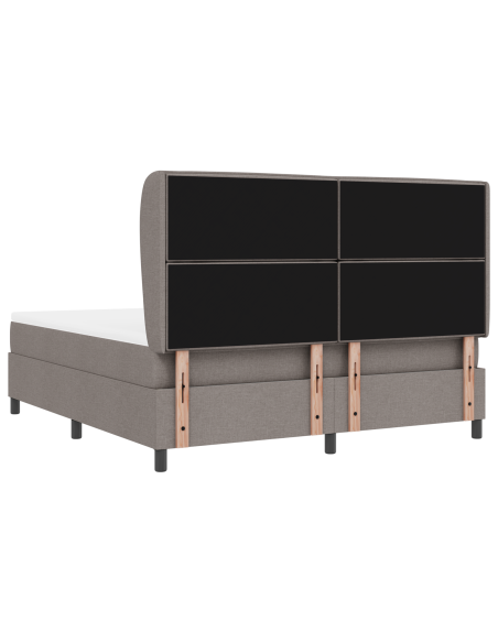 Letto a Molle con Materasso Tortora 180x200 cm Tessuto