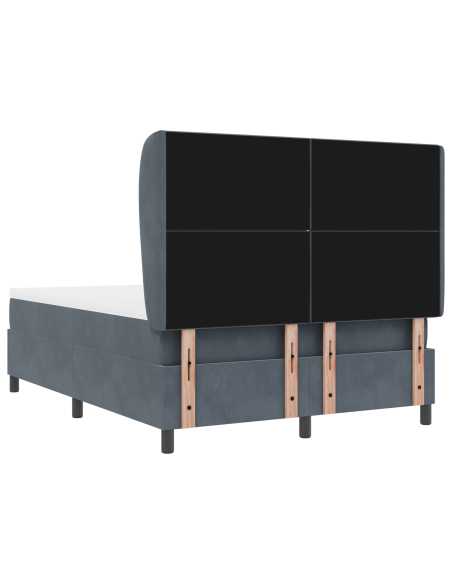 Letto a Cassette  con materasso Grigio Scuro 160x200 cm in Velluto
