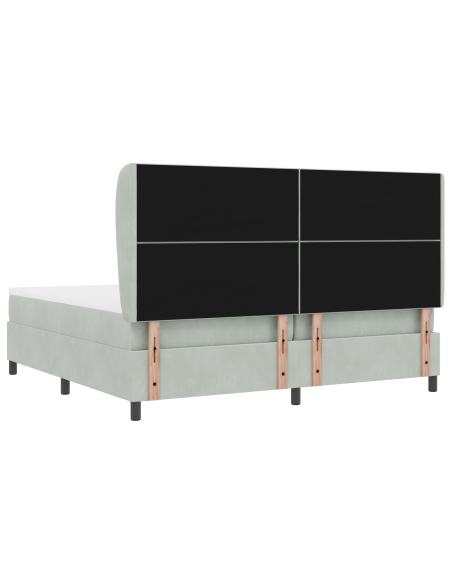 Letto con Box Spring e Materasso  Grigio Chiaro 200x200 cm Velluto