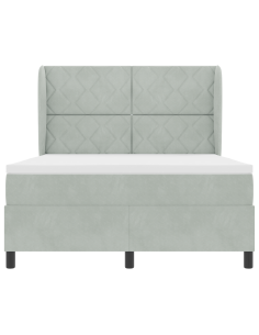 Letto a molle Grigio chiaro 200 x 140 cm Poliestere 2