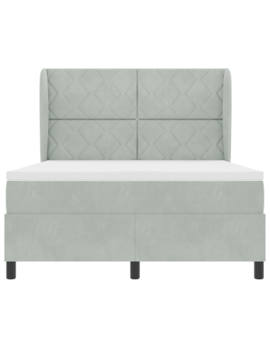 Letto a molle Grigio chiaro 200 x 140 cm Poliestere