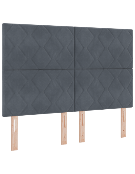 Letto a Cassette  con materasso Grigio Scuro 160x200 cm in Velluto