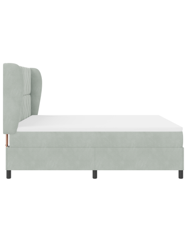 Letto a molle Grigio chiaro 200 x 180 cm Poliestere