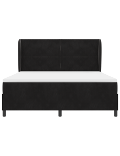 Letto a molle con materasso Nero 200 x 180 cm Poliestere 2