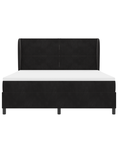 Letto a molle con materasso Nero 200 x 180 cm Poliestere