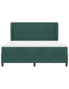 Letto a molle con materasso Verde Scuro 200 x 180 cm Poliestere 2