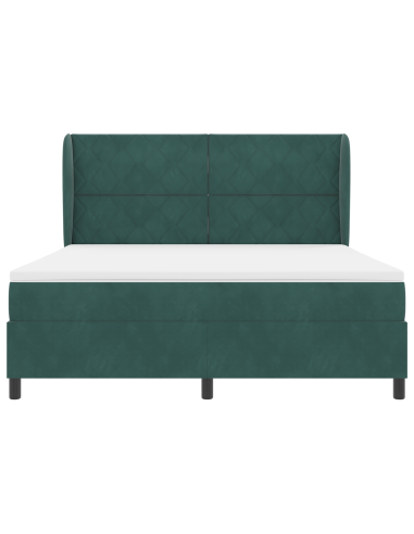 Letto a molle con materasso Verde Scuro 200 x 180 cm Poliestere