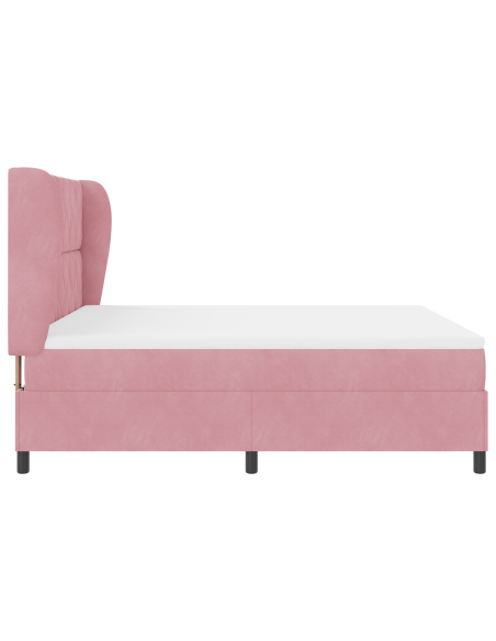 Letto a molle con materasso Rosa 200 x 180 cm Poliestere