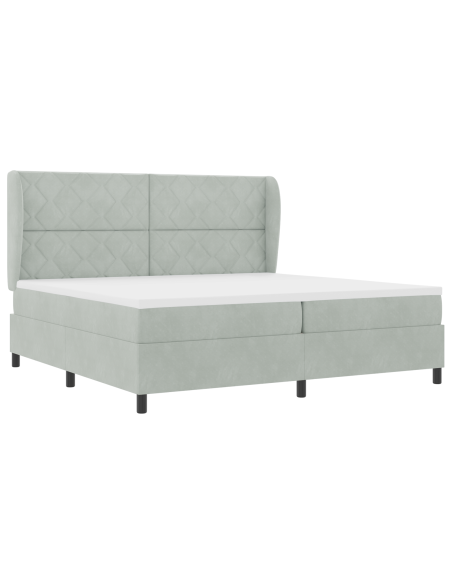 Letto con Box Spring e Materasso  Grigio Chiaro 200x200 cm Velluto