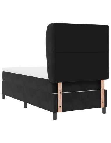 Letto a molle con materasso Nero 190 x 90 cm Poliestere