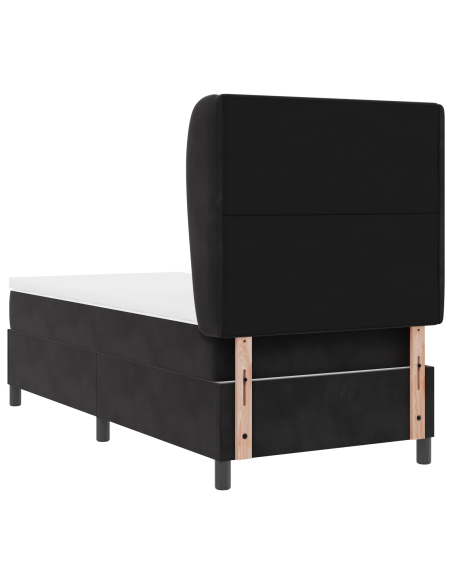 Letto Box Spring con Materasso nero 90x190 cm in Velluto