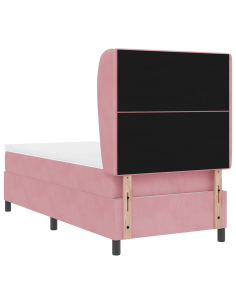 Letto a molle con materasso Rosa 190 x 90 cm Poliestere