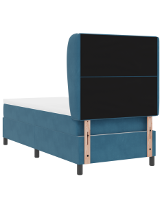 Letto a molle con materasso Blu Scuro 200 x 100 cm Poliestere