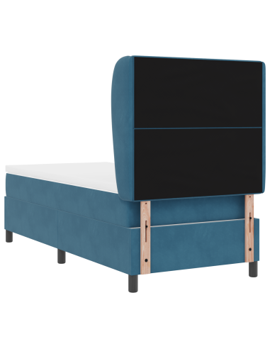 Letto a molle con materasso Blu Scuro 200 x 100 cm Poliestere