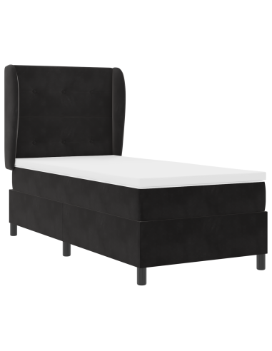 Letto a molle con materasso Nero 200 x 80 cm Poliestere