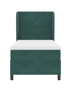 Letto a molle con materasso Verde Scuro 200 x 80 cm Poliestere 2