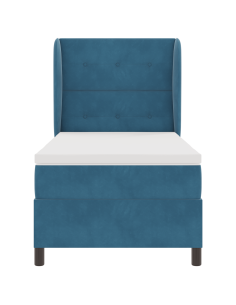 Letto a molle con materasso Blu Scuro 190 x 90 cm Poliestere 2