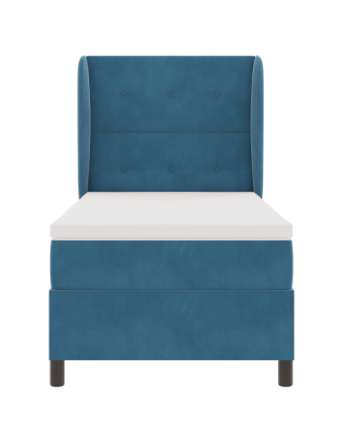 Letto a molle con materasso Blu Scuro 200 x 90 cm Poliestere