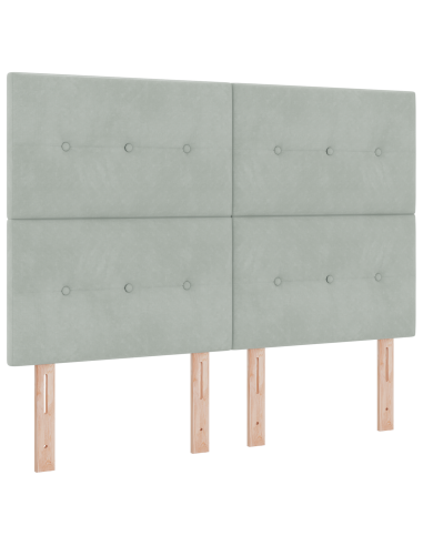 Letto a molle Grigio chiaro 190 x 140 cm Poliestere