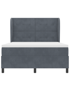 Letto a molle con testiera Grigio scuro 190 x 140 cm Poliestere 2