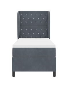 Letto a molle con materasso Grigio scuro 200 x 80 cm Poliestere 2