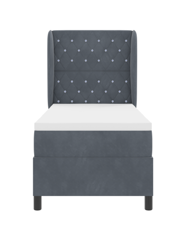Letto a molle con materasso Grigio scuro 200 x 80 cm Poliestere